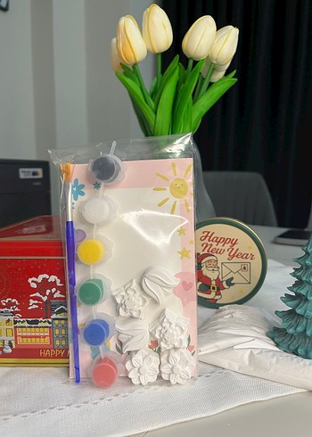 Çiçek temalı taş boyama doğum günü aktivite seti - Görsel 2