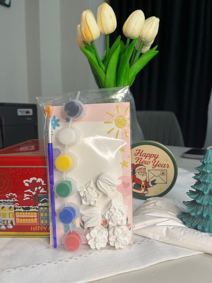 Çiçek temalı taş boyama doğum günü aktivite seti - Görsel 2