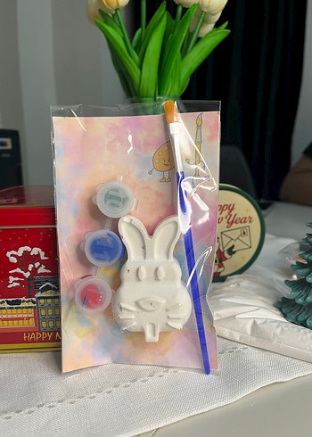 Beyaz Kelebek Figürlü taş Boyama Seti - Görsel 3