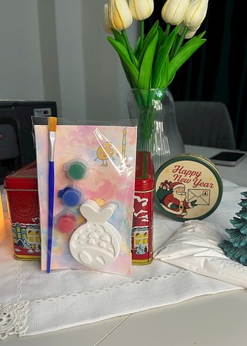 Beyaz Kelebek Figürlü taş Boyama Seti - Görsel 5