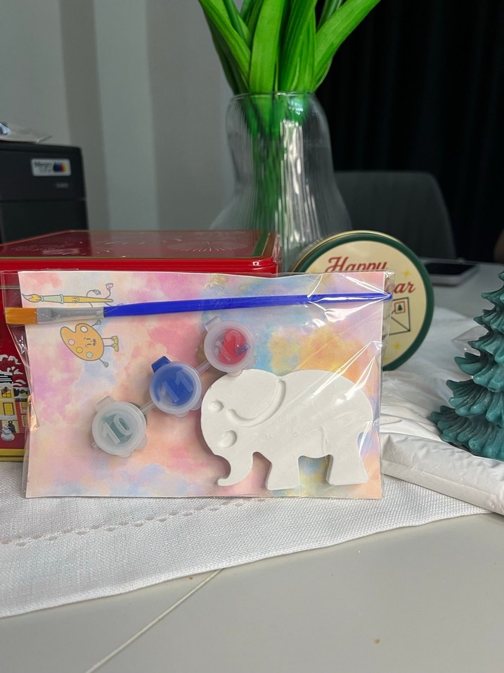 Beyaz Kelebek Figürlü taş Boyama Seti - Görsel 2