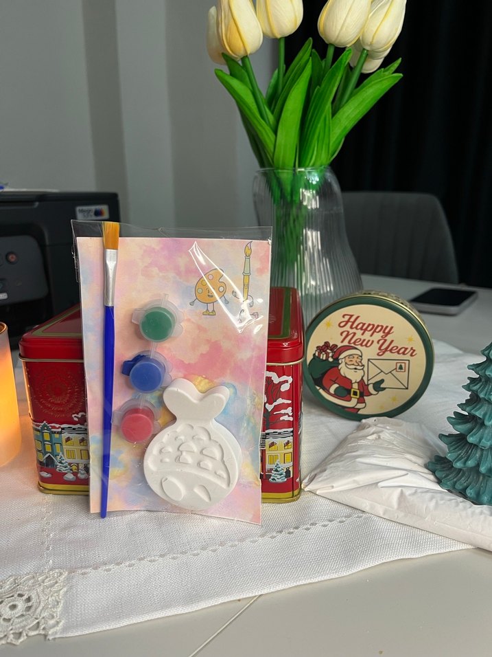 Beyaz Kelebek Figürlü taş Boyama Seti - Görsel 5