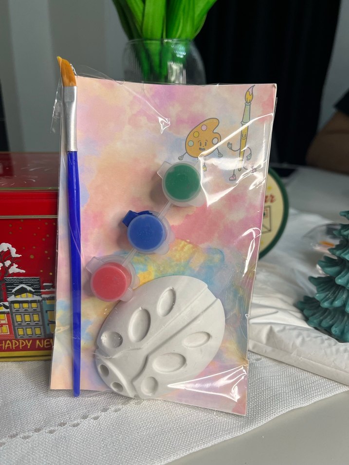 Beyaz Kelebek Figürlü taş Boyama Seti - Görsel 4