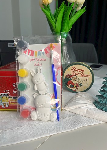 Hayvan temalı taş boyama doğum günü seti - Görsel 2