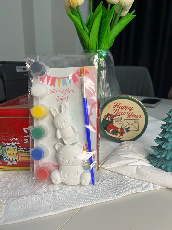 Hayvan temalı taş boyama doğum günü seti - Görsel 2