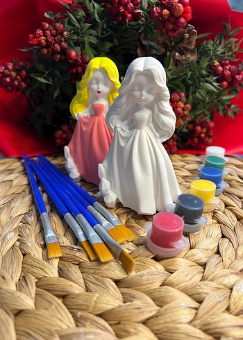 Beyaz Boyanabilir Kız Figürleri Seti - Görsel 2