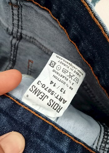 Turuncu Baskılı Kadın Denim Jean