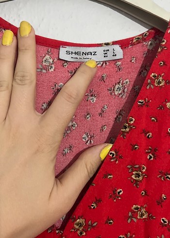 Kısa Kollu Kırmızı Bohem Uzun Elbise - Görsel 4