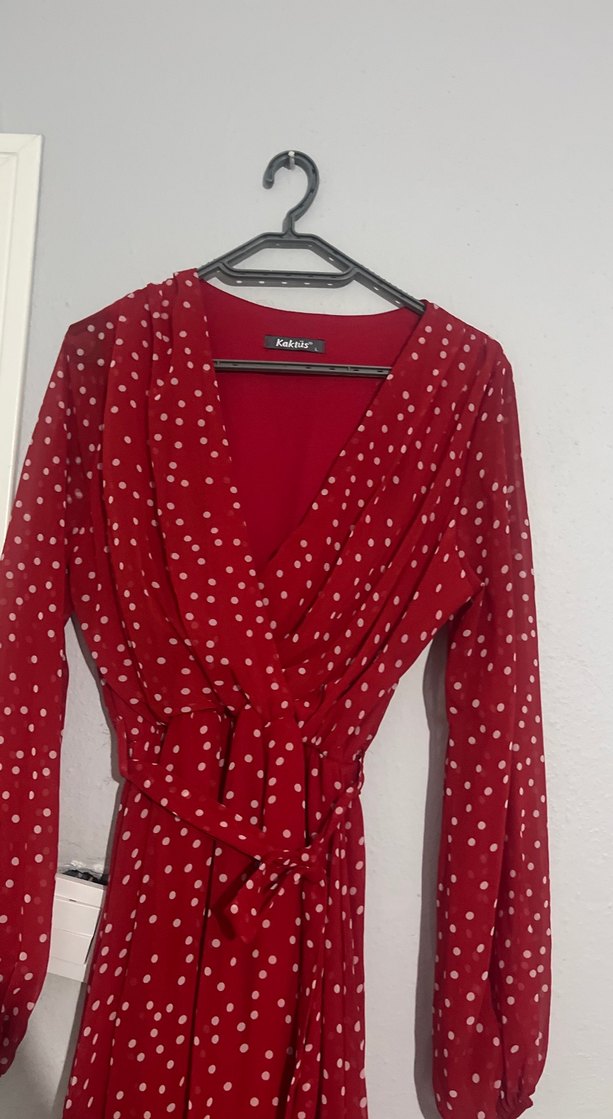 Bordo Uzun Kollu Bohem Kadın Elbise - Görsel 2