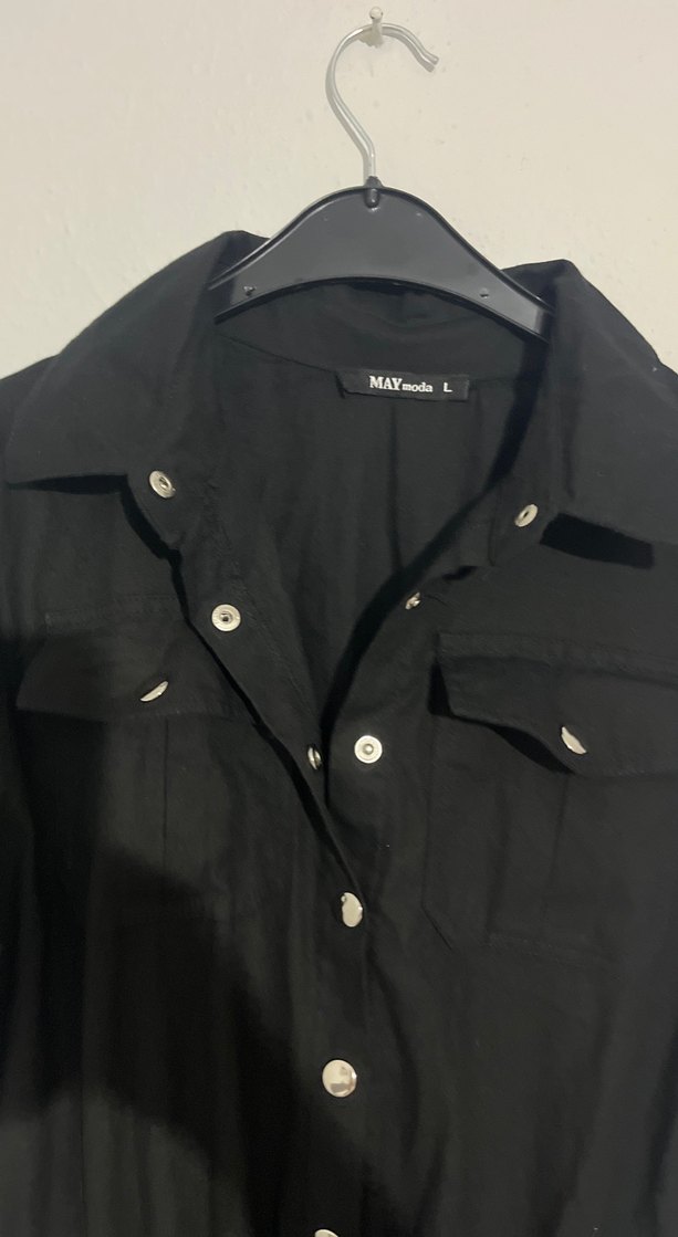 Kadın Siyah Uzun Kemerli Tulum - Görsel 3