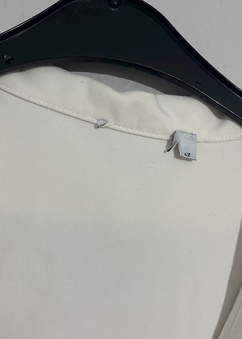 Beyaz Modern Klasik Midi Elbise - Görsel 3