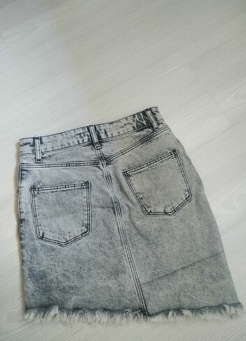 36 Beden gri Renk Jean etek