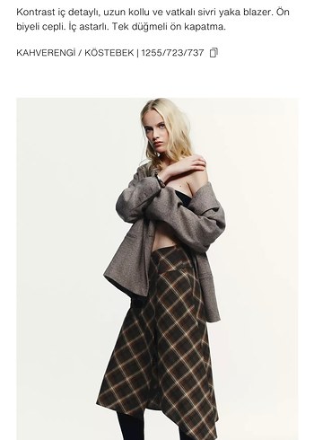 Zara Omuz Pedli Balık Sırtı Blazer - Görsel 2