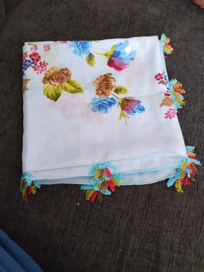 İğne oyası yazma tülbent - Görsel 3