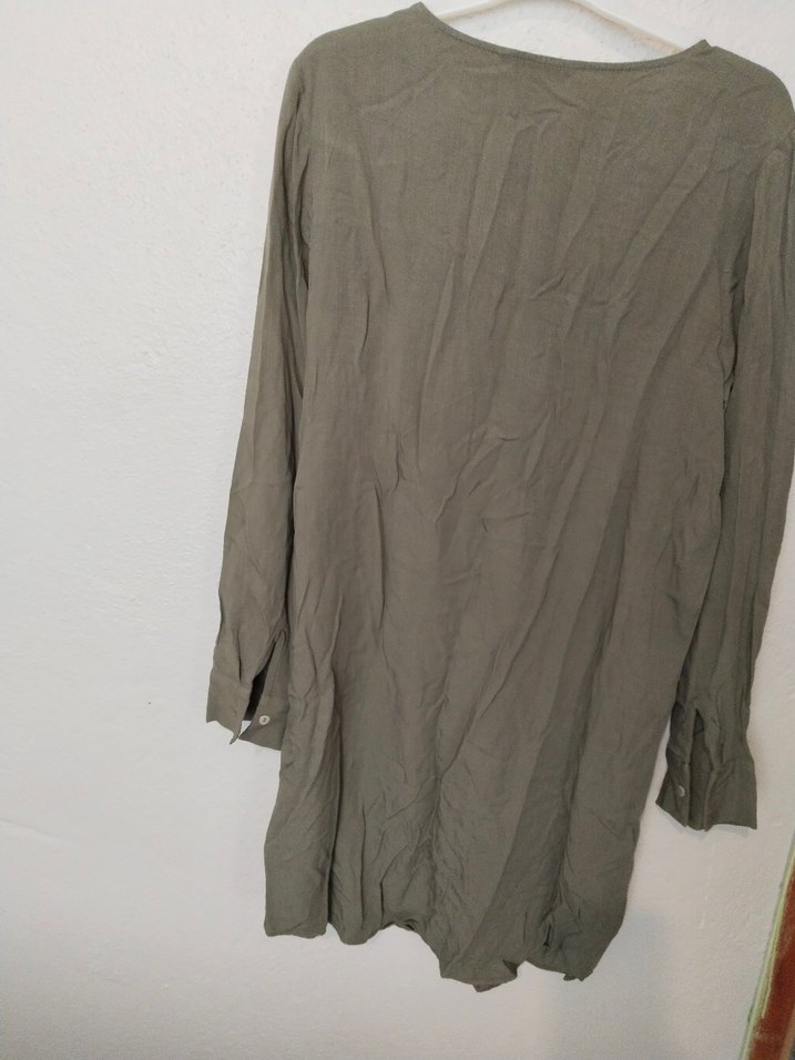 Kadın  Uzun Kollu Düğmeli Tunik - Görsel 2