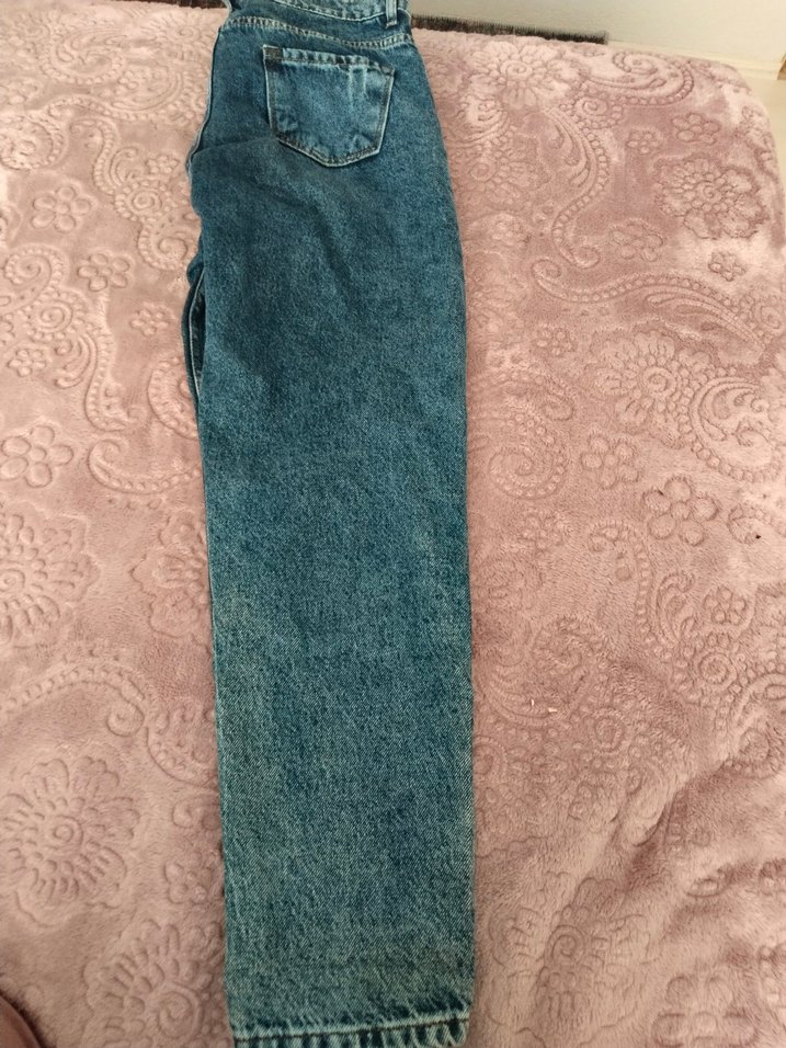 Kadın Mavi Bol Kesim Kot Pantolon - Görsel 2