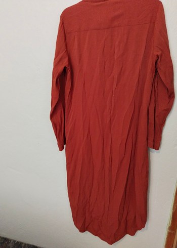 Uzun Kollu Düğmeli Kırmızı  Tunik - Görsel 2