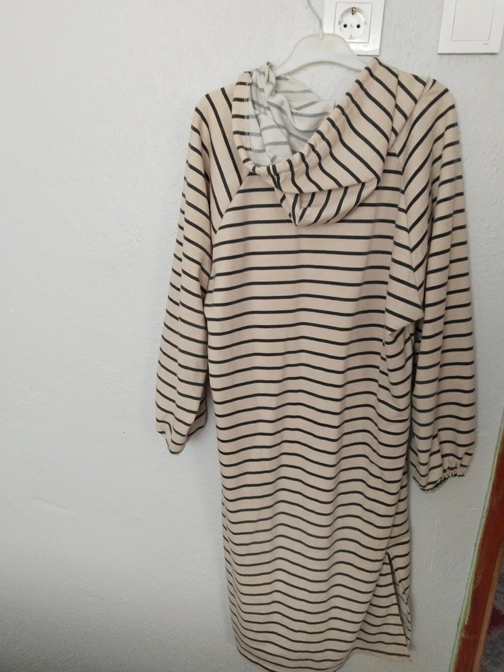 Çizgili Uzun Kollu Kadın Tunik - Görsel 2