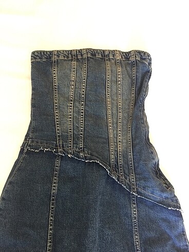 Zara Zara straplez kot elbise uzun