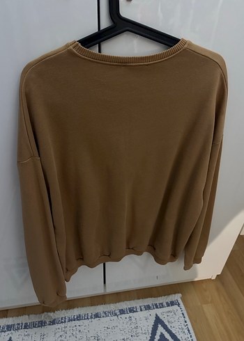 m Beden Kahverengi Baskılı Sweatshirt