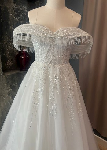 Gelinlik Helen Model Straplez Beyaz A Kesim Gelinlik