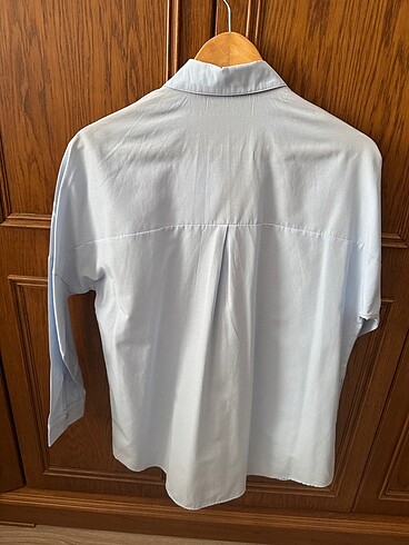 Happiness happiness gök mavi oversize basic gömlek