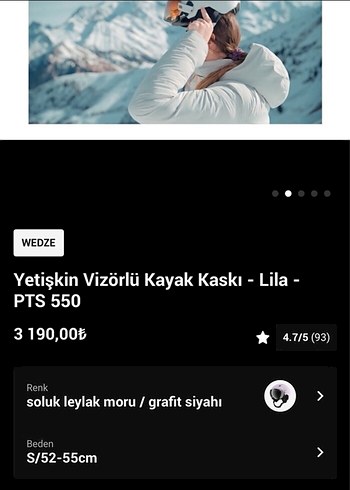 Ayrı fiyattıBeyaz Minimalist kadın Kayak Gözlüğü hepsi ayrı fiyt - Görsel 6