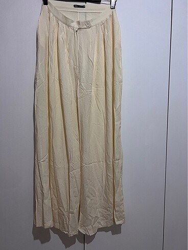 SON FİYAT siyah ve bej renk Zara S düşük bel kumaş pantolon in