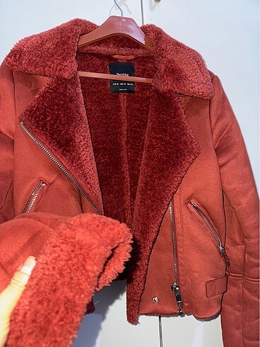 Bershka Bershka sıfır dışı süet içi kürklü mont aşırı güzel xs beden s g