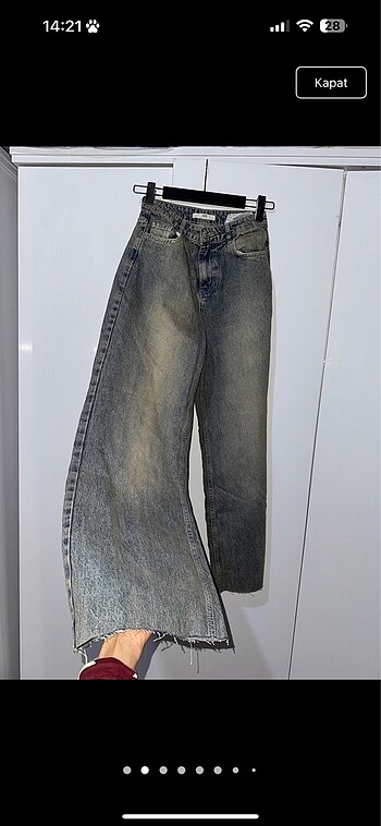 Stradivarius Stradivarius sıfır jean pantolon çok şık boyfriend tarzı taşlı i