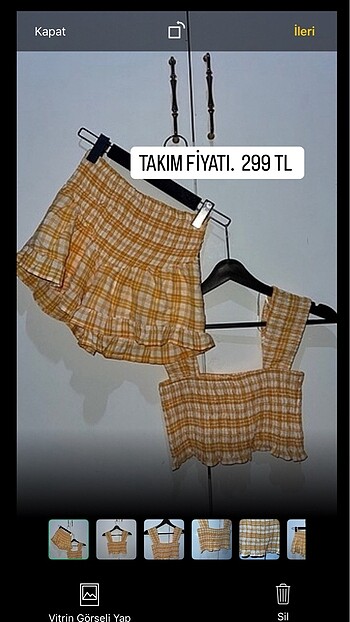 Bershka s beden likrali şort etek sıfır ekoseli alt üst takım İ