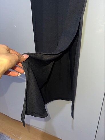 xs Beden Bershka strapşez elbise sıfır iki renk siyah / kahve xs beden y