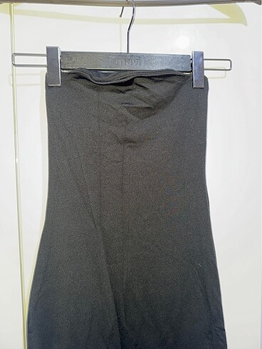 Bershka Bershka strapşez elbise sıfır iki renk siyah / kahve xs beden y