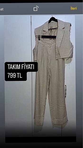 Zara keten takım üst yelek 499 tl Polazzo pantolon 399 tl sıfır