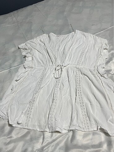 Penti Beyaz İşleme Detaylı Kimono Pareo M/L