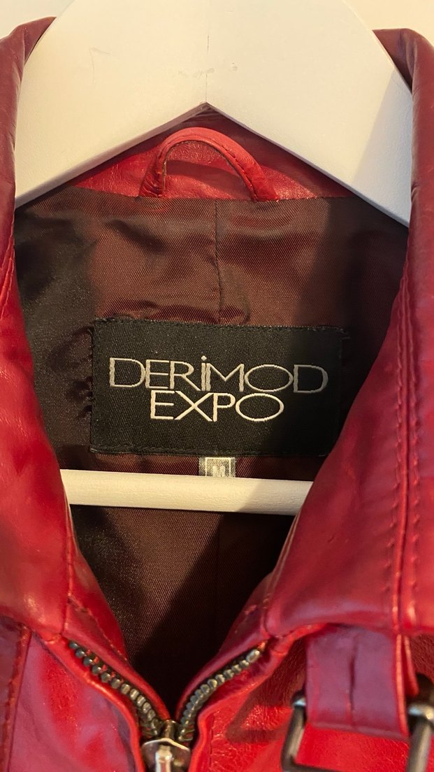 Derimod bordo deri ceket - Görsel 4