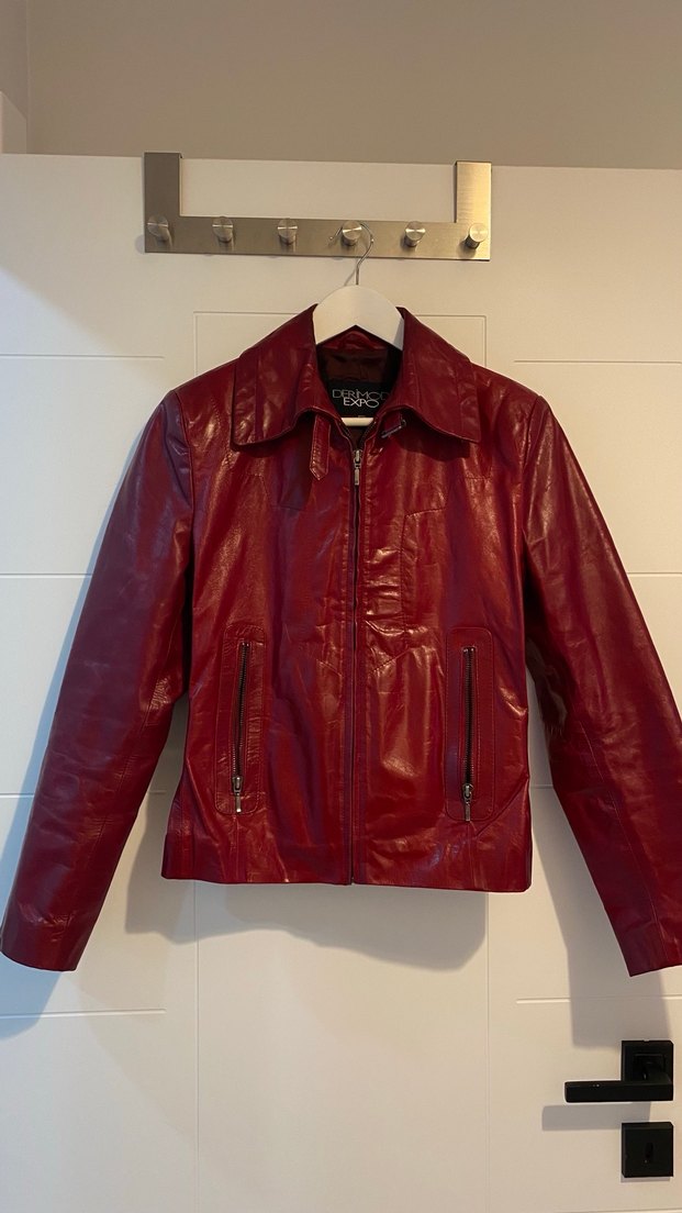 Derimod bordo deri ceket - Görsel 2