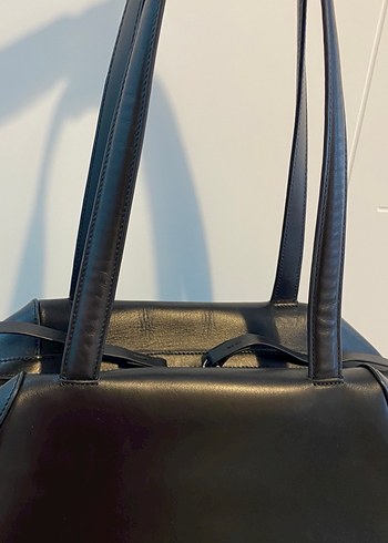 Zara deri siyah kol çantası - Görsel 4