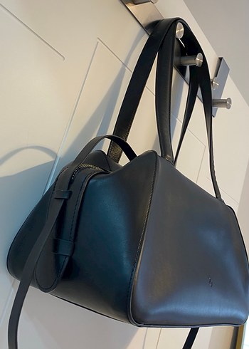 Zara deri siyah kol çantası - Görsel 3