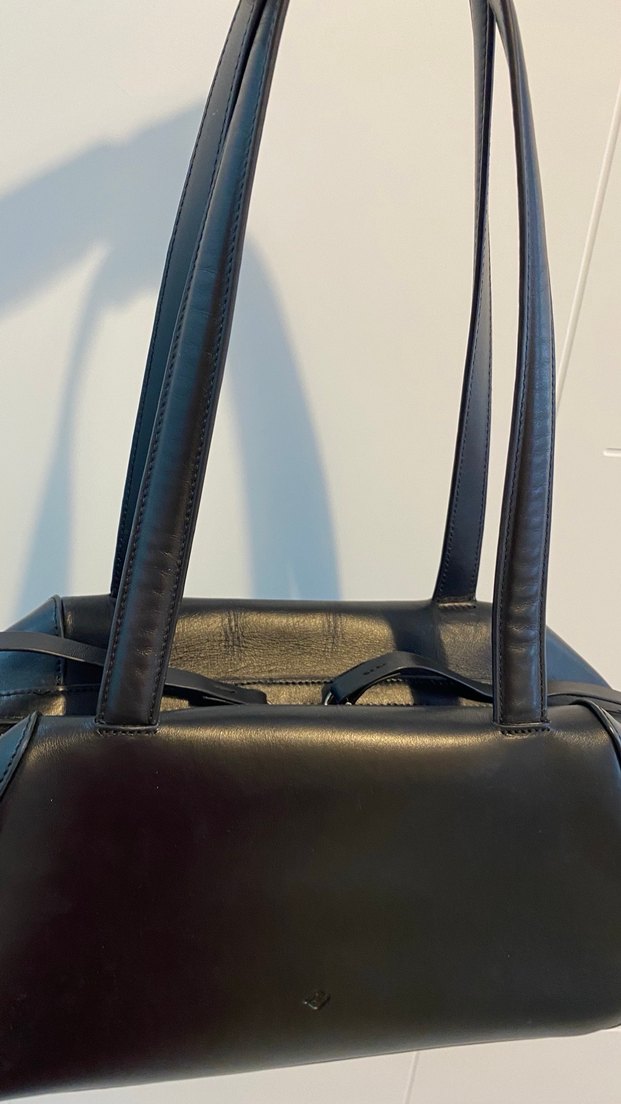 Zara deri siyah kol çantası - Görsel 4