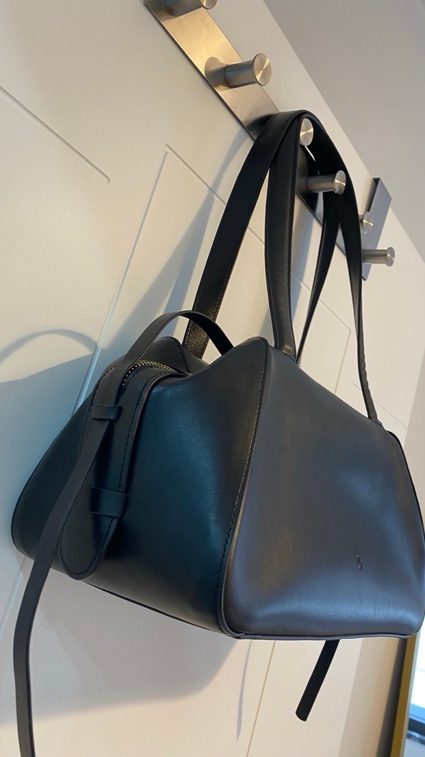 Zara deri siyah kol çantası - Görsel 3