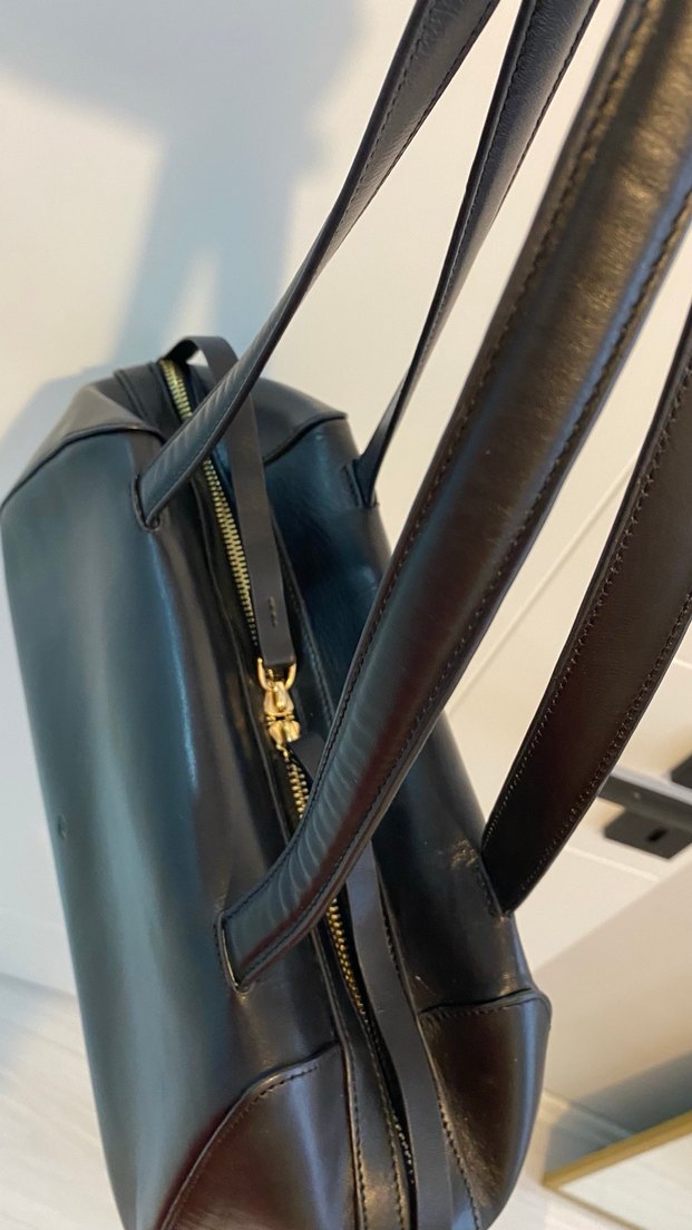 Zara deri siyah kol çantası - Görsel 5