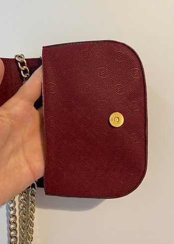 Vakko bordo zincir askılı çanta - Görsel 6