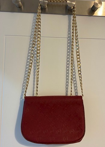 Vakko bordo zincir askılı çanta - Görsel 3