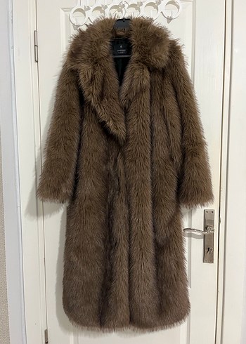 Stradivarius tüylü kurk uzun kaban - Görsel 2