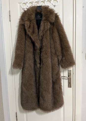 Stradivarius tüylü kurk uzun kaban - Görsel 3