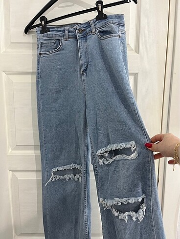 Kot jean yırtmaçlı model pantalon - Görsel 2