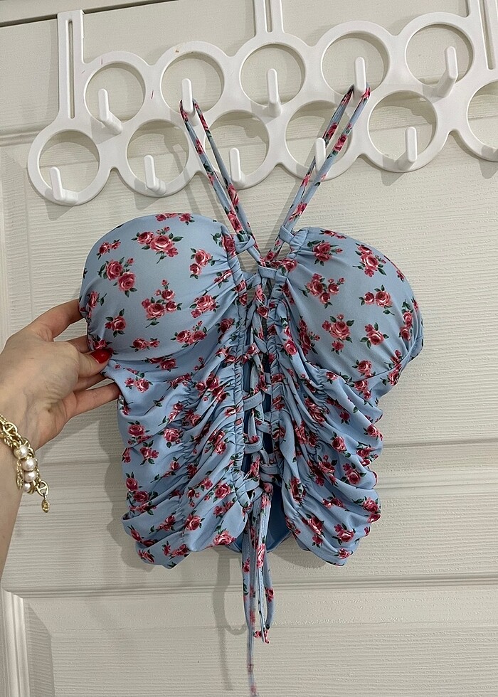 Bağlamalı büzgü detaylı crop - Görsel 2