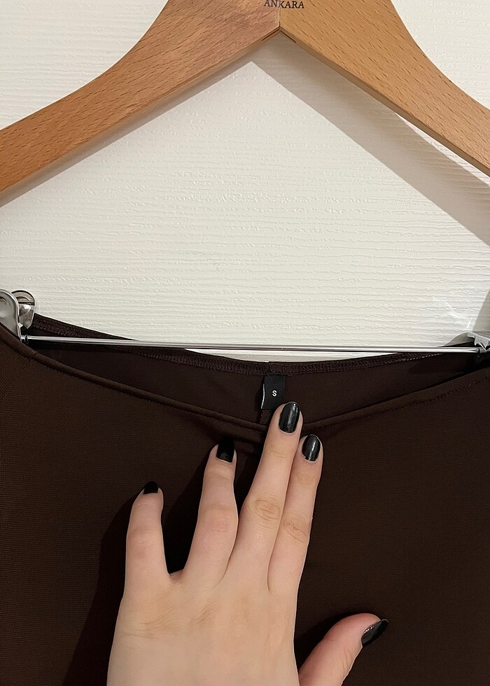 Kahverengi elbise - Görsel 5