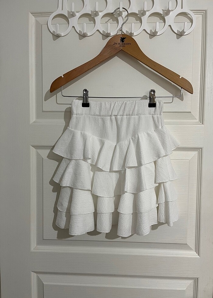 Beyaz pileli etek - Görsel 2